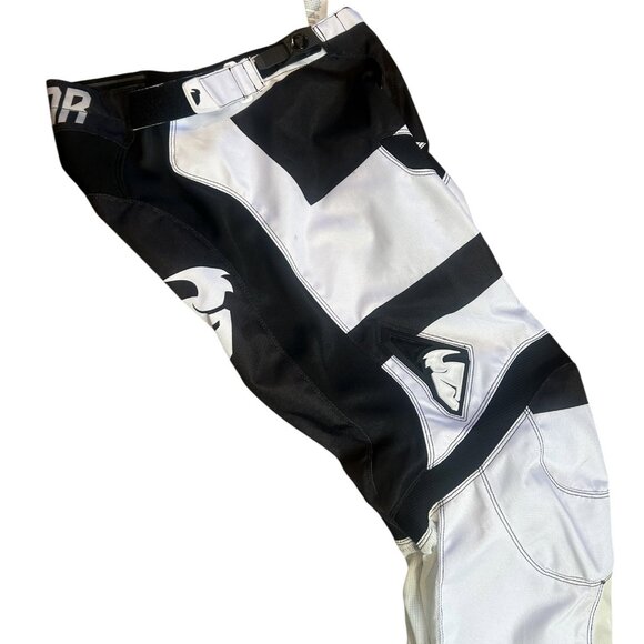 THOR Motorcycle Motocross Riding Pants Size 30 Black and White - Picture 4 of 12